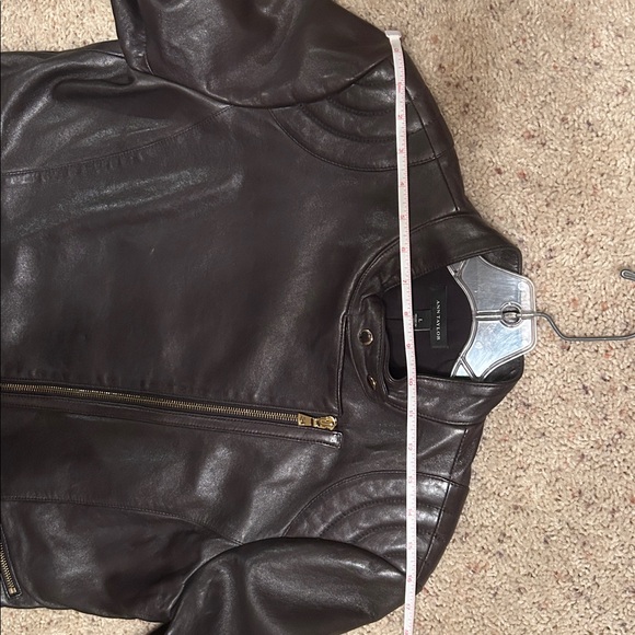 Women’s Black Leather Jacket with Gold Zippers - Picture 10 of 11